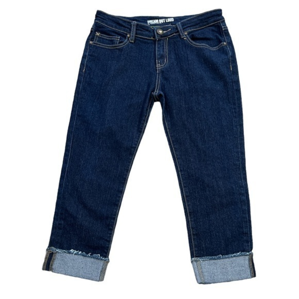 Dream Out Loud by Selena Gomez Women's Frayed Hem Cuffed Capri Jeans‎ Sz. 7
